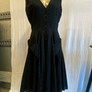 Calvin Klein Black Midi A-Line Cocktail Dress